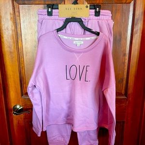 Rae Dunn sweat set. Comes with sweatshirt and sweatpants.